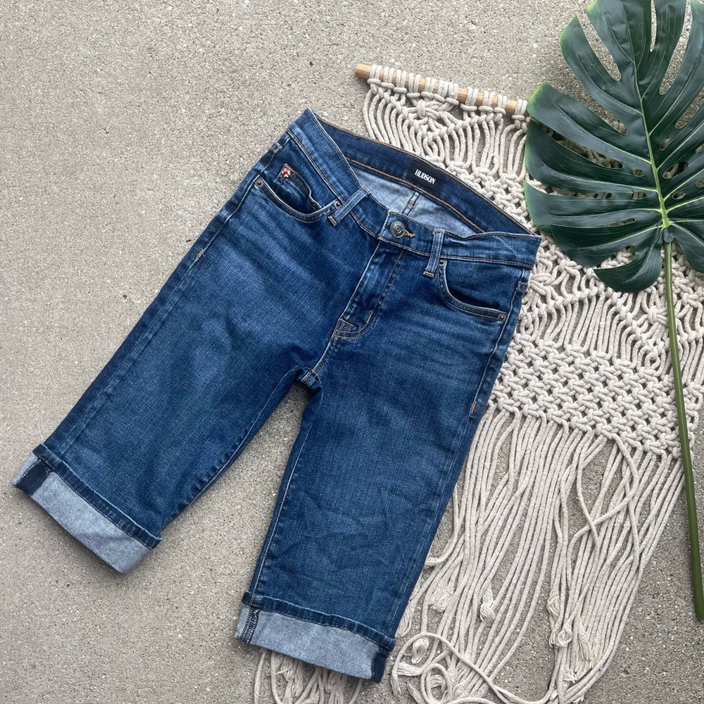 Hudson Cuffed Knee Jean Shorts Size 25
